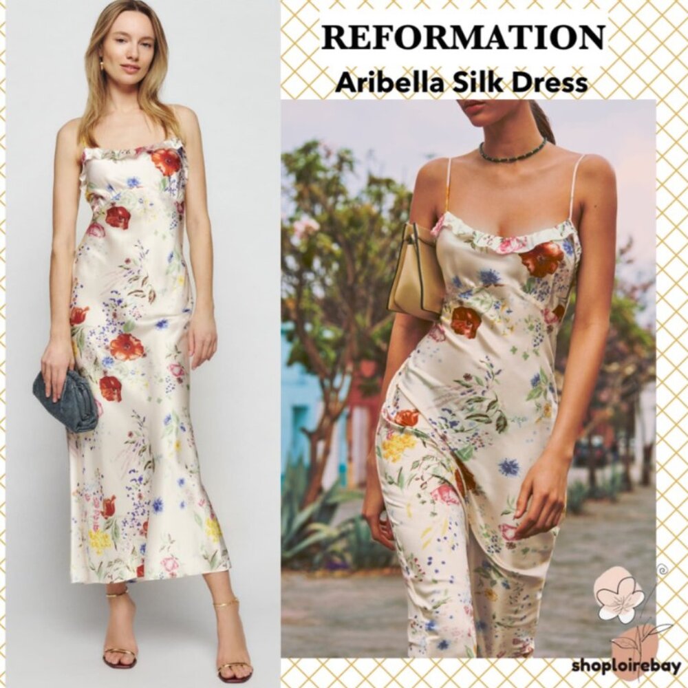 Reformation Aribella Silk Midi Dress NWT